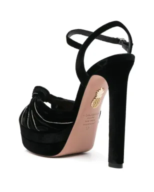 Aquazzura アトリエ Plateau ベルベットパンプス ブラック - サムネイル3