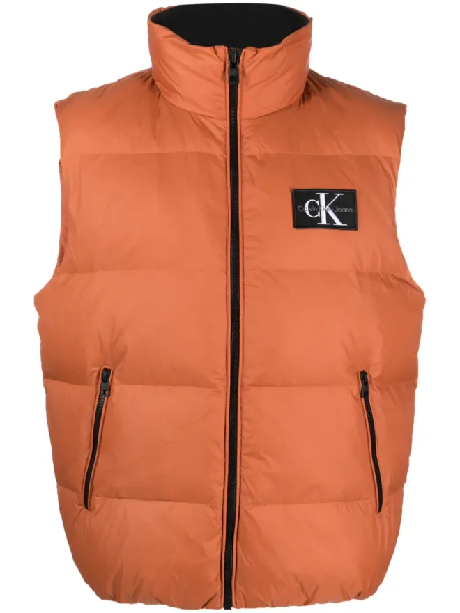 Calvin Klein Jeans Calvin Klein Jeans ジップアップ キルテッド ダウン ジレ（オレンジ）の商品画像