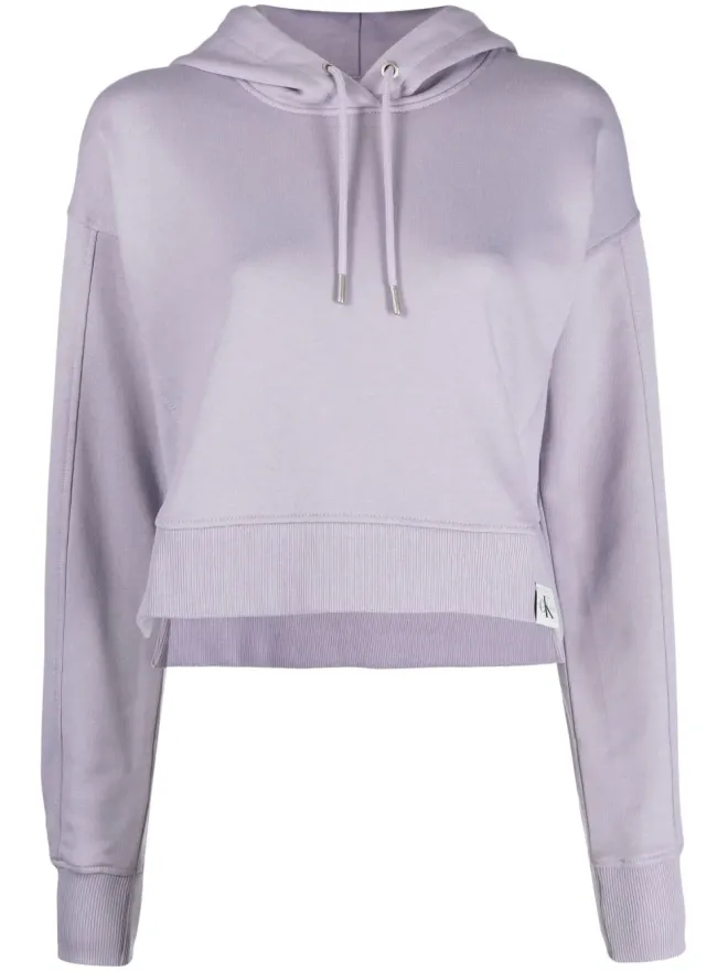 Calvin Klein Jeans Calvin Klein Jeans ロゴパッチ・クロップドフーディ - Purpleの商品画像
