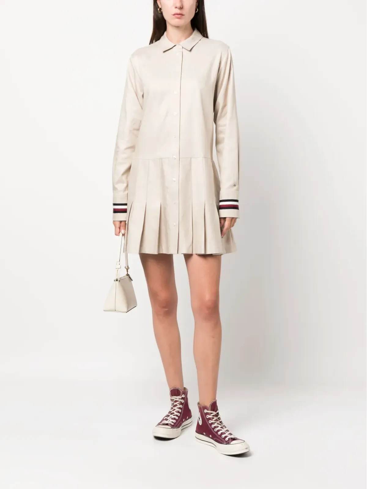 Tommy Hilfiger ロゴプレート付きプリーツドレス - 画像2
