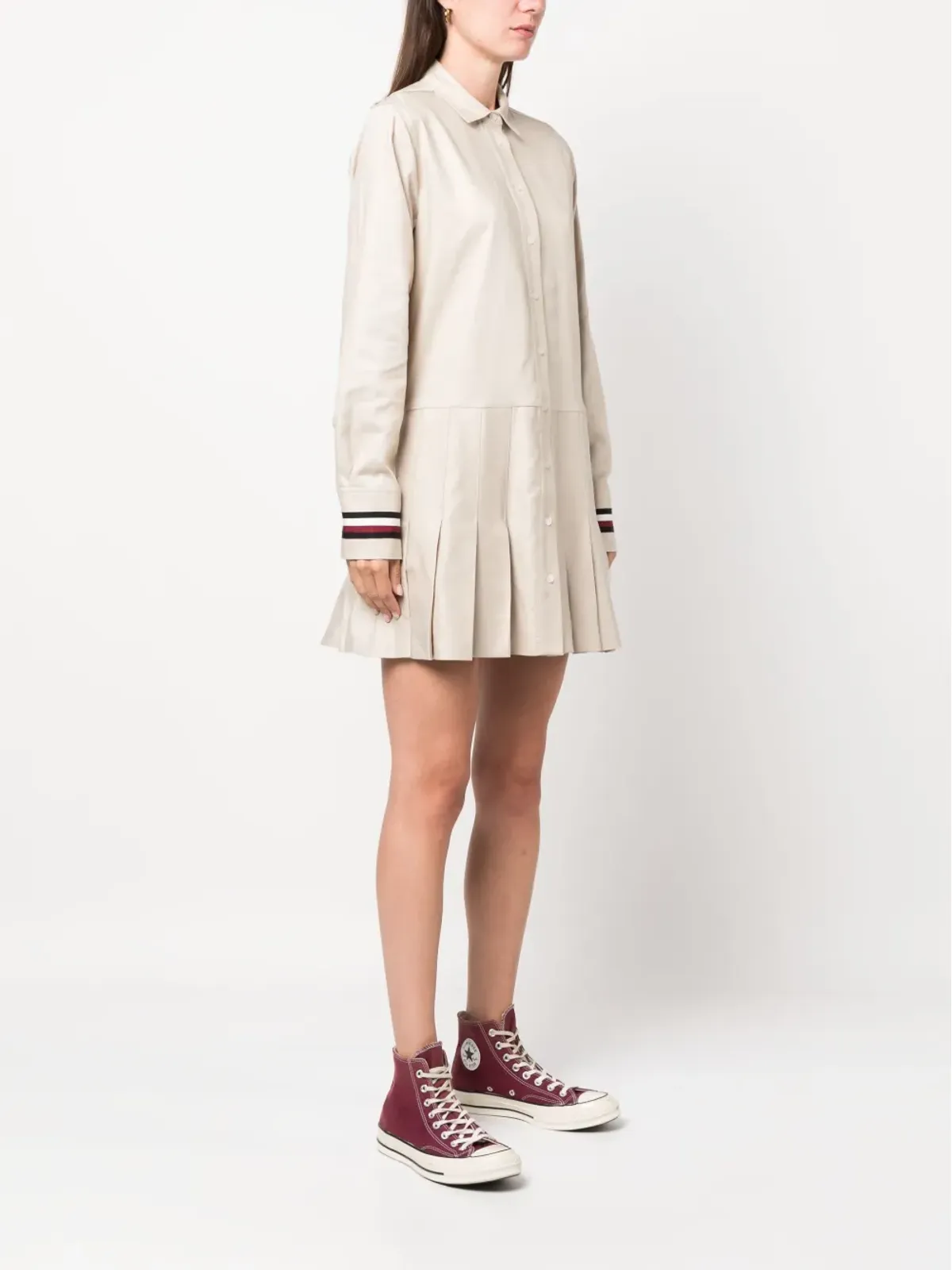 Tommy Hilfiger ロゴプレート付きプリーツドレス - 画像3