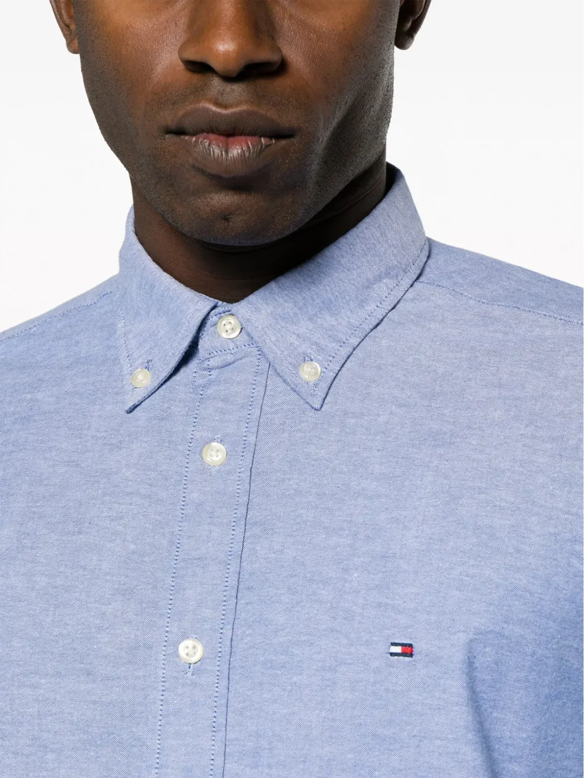 Tommy Hilfiger ロゴ刺繍オックスフォードシャツ ブルー - 画像5