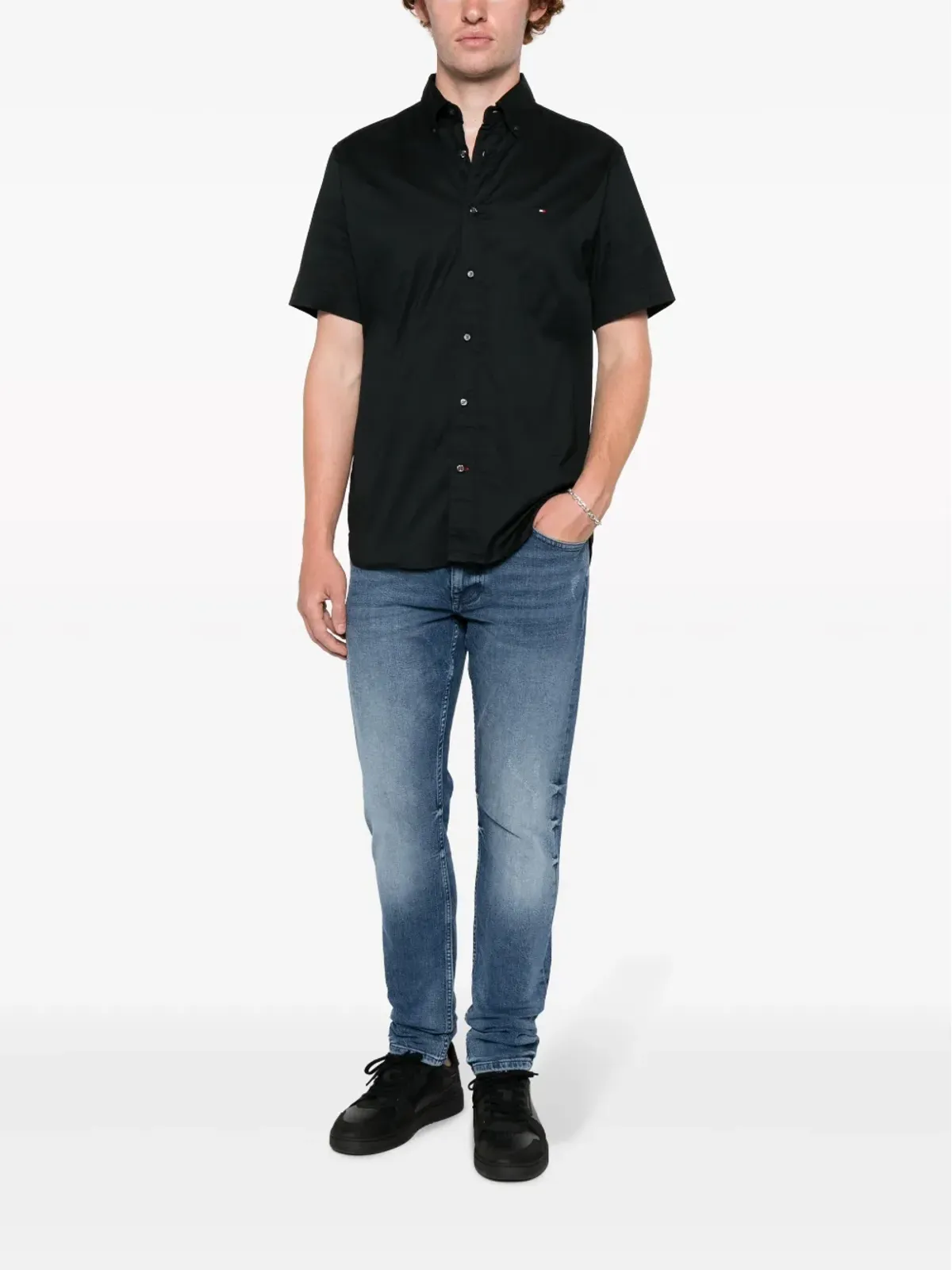 Tommy Hilfiger ミッドライズ テーパード スキニー ジーンズ - 画像2