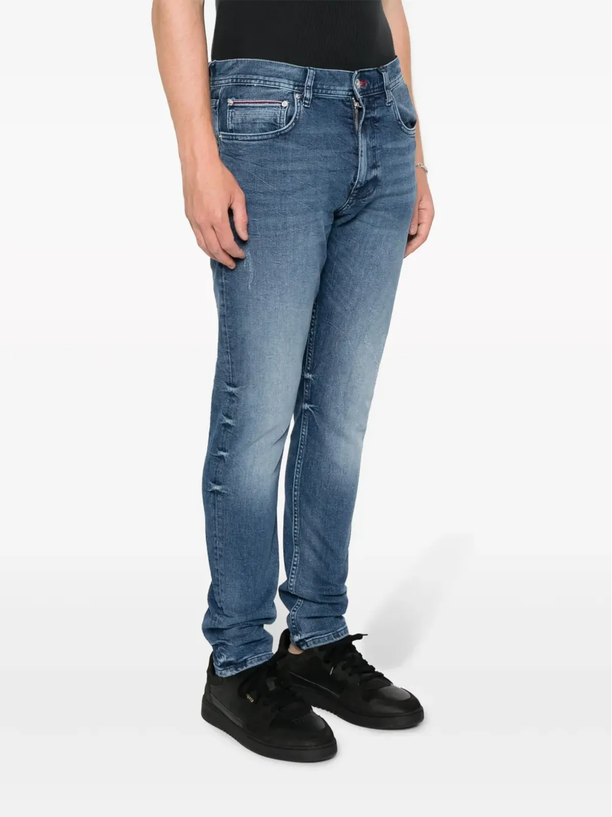 Tommy Hilfiger ミッドライズ テーパード スキニー ジーンズ - 画像3