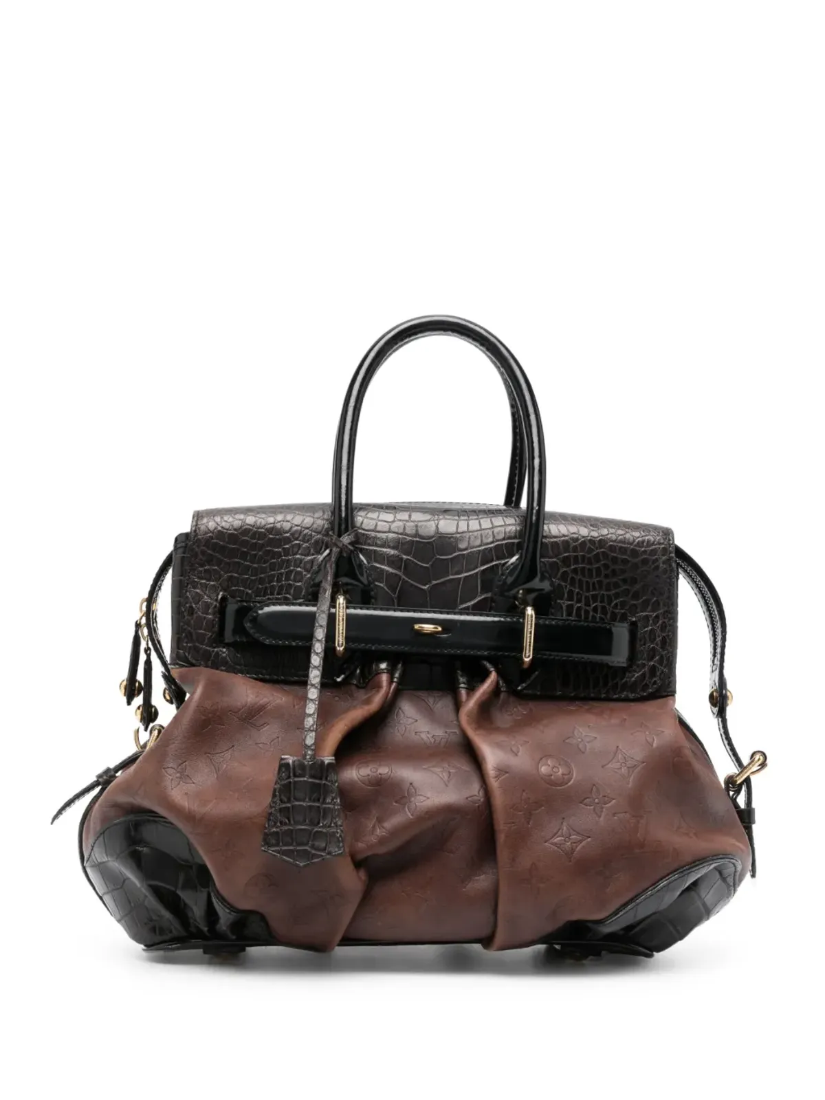 Louis Vuitton Pre-Owned モノグラム・デボスド ボックスプリーツディテール パネルド ハンドバッグ - ブラウン - 画像1