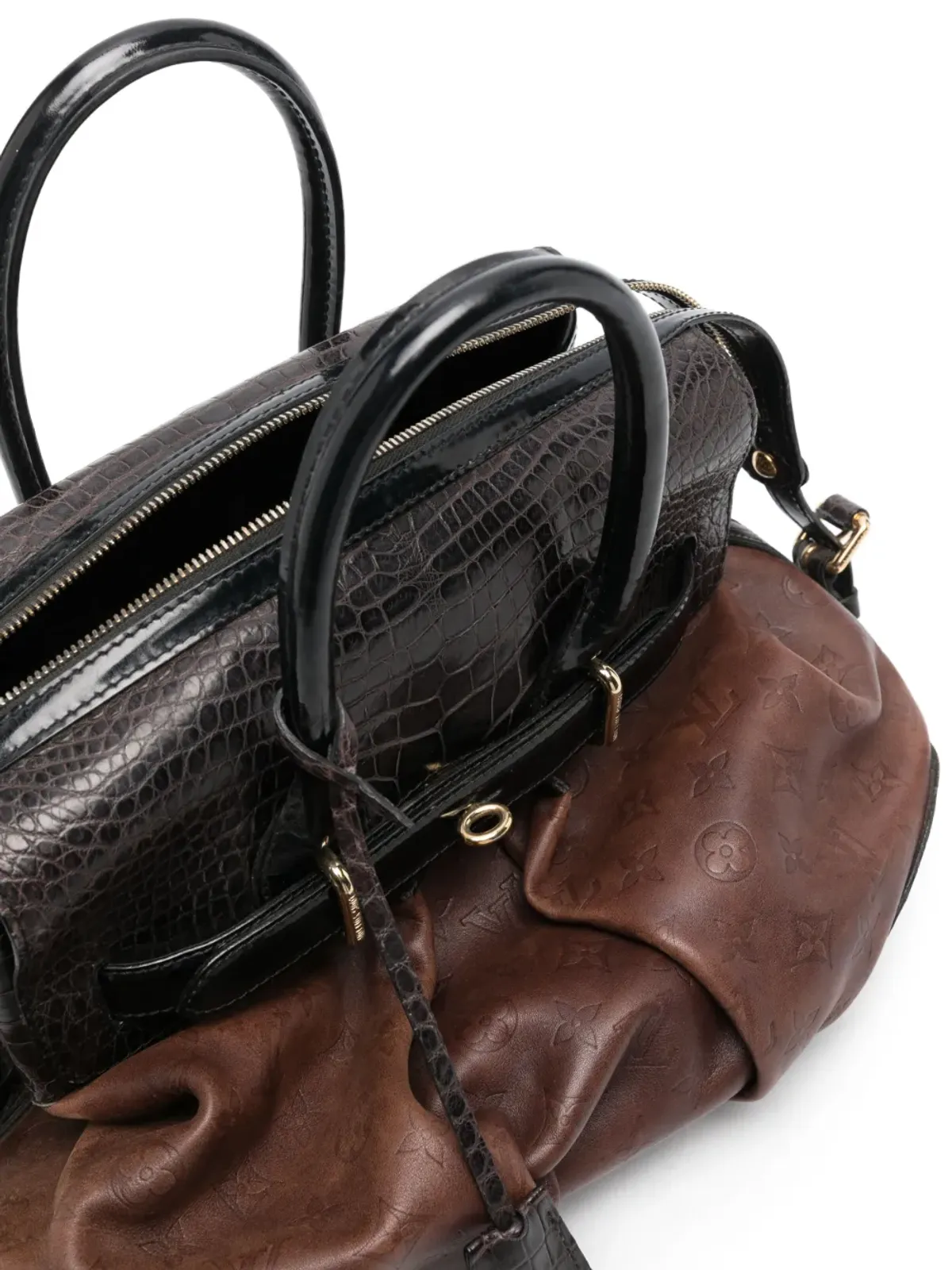Louis Vuitton Pre-Owned モノグラム・デボスド ボックスプリーツディテール パネルド ハンドバッグ - ブラウン - 画像5