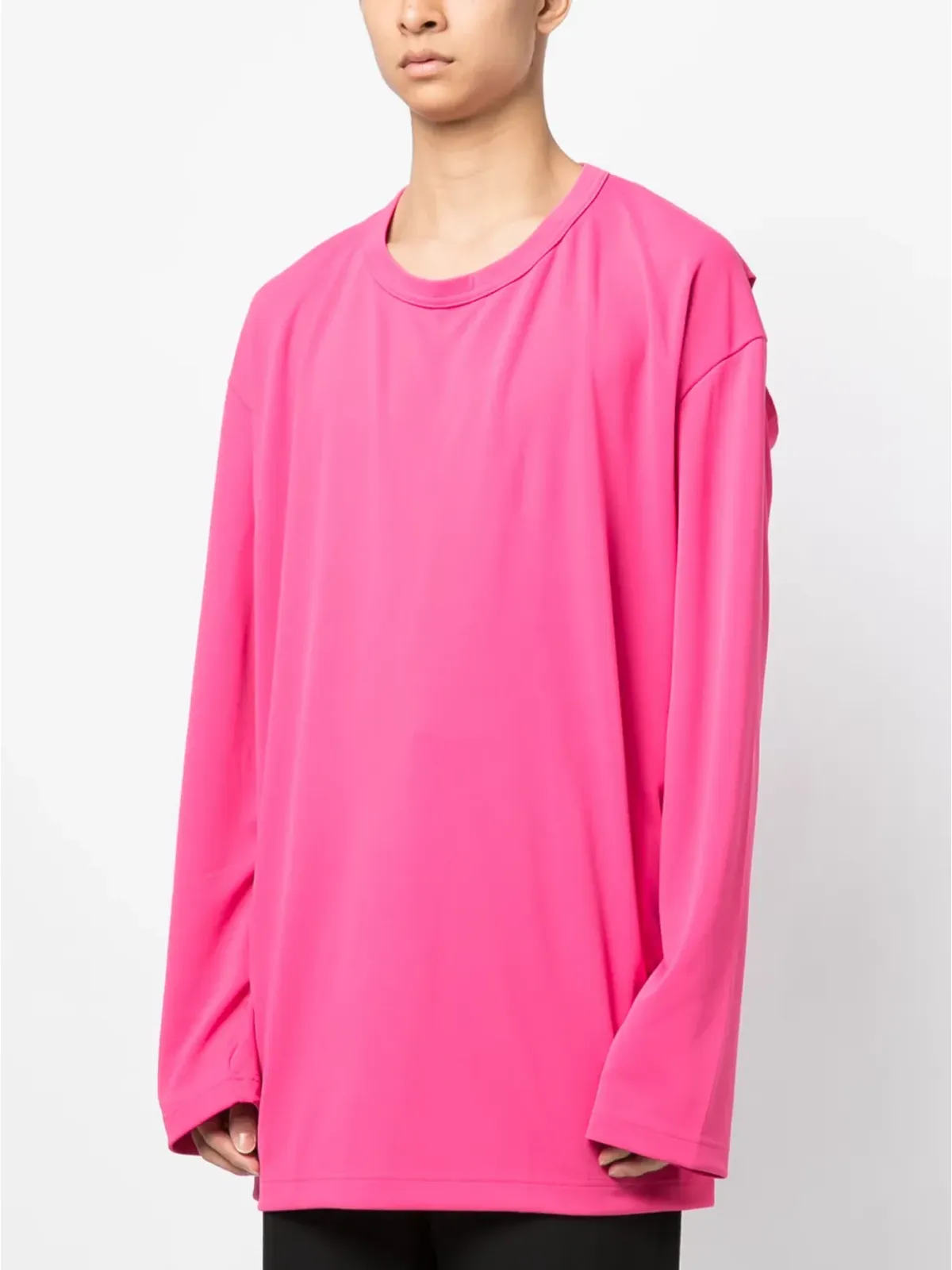 Comme des Garçons Homme Plus カットアウトディテール ロングスリーブTシャツ - ピンク - 画像3