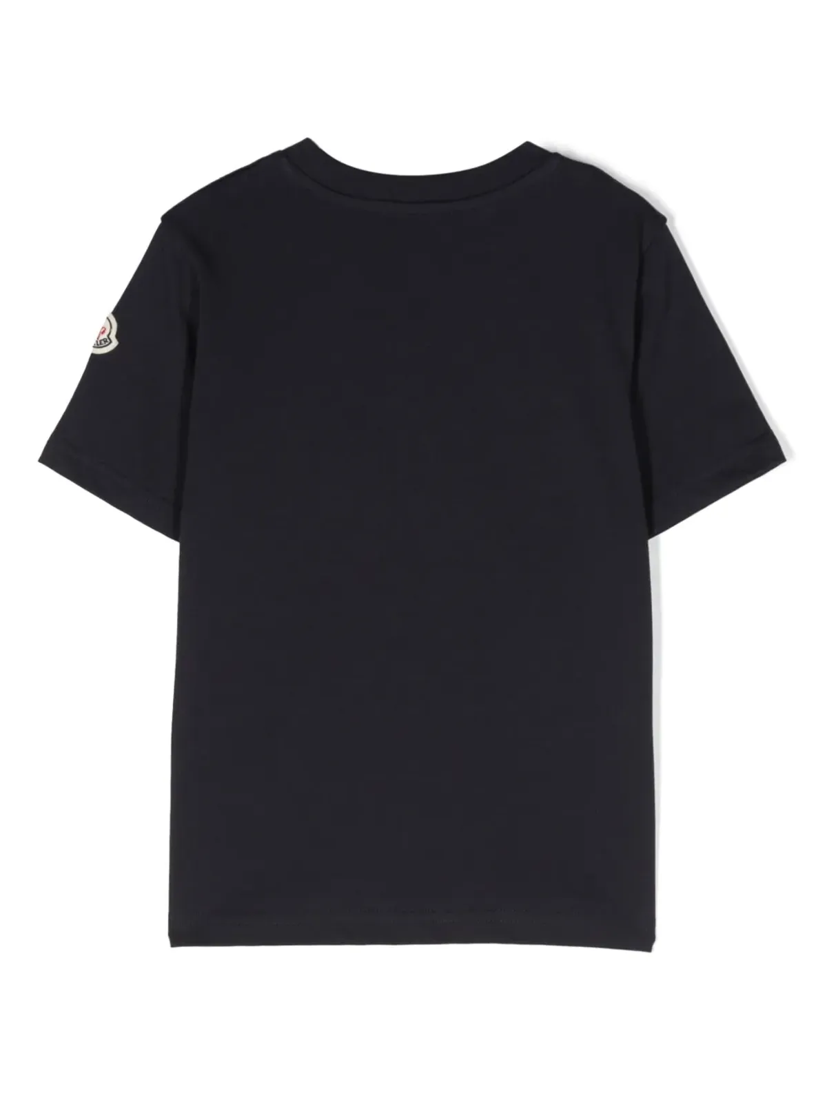 Moncler Enfant ロゴエンボス コットン Tシャツ ブルー - 画像2