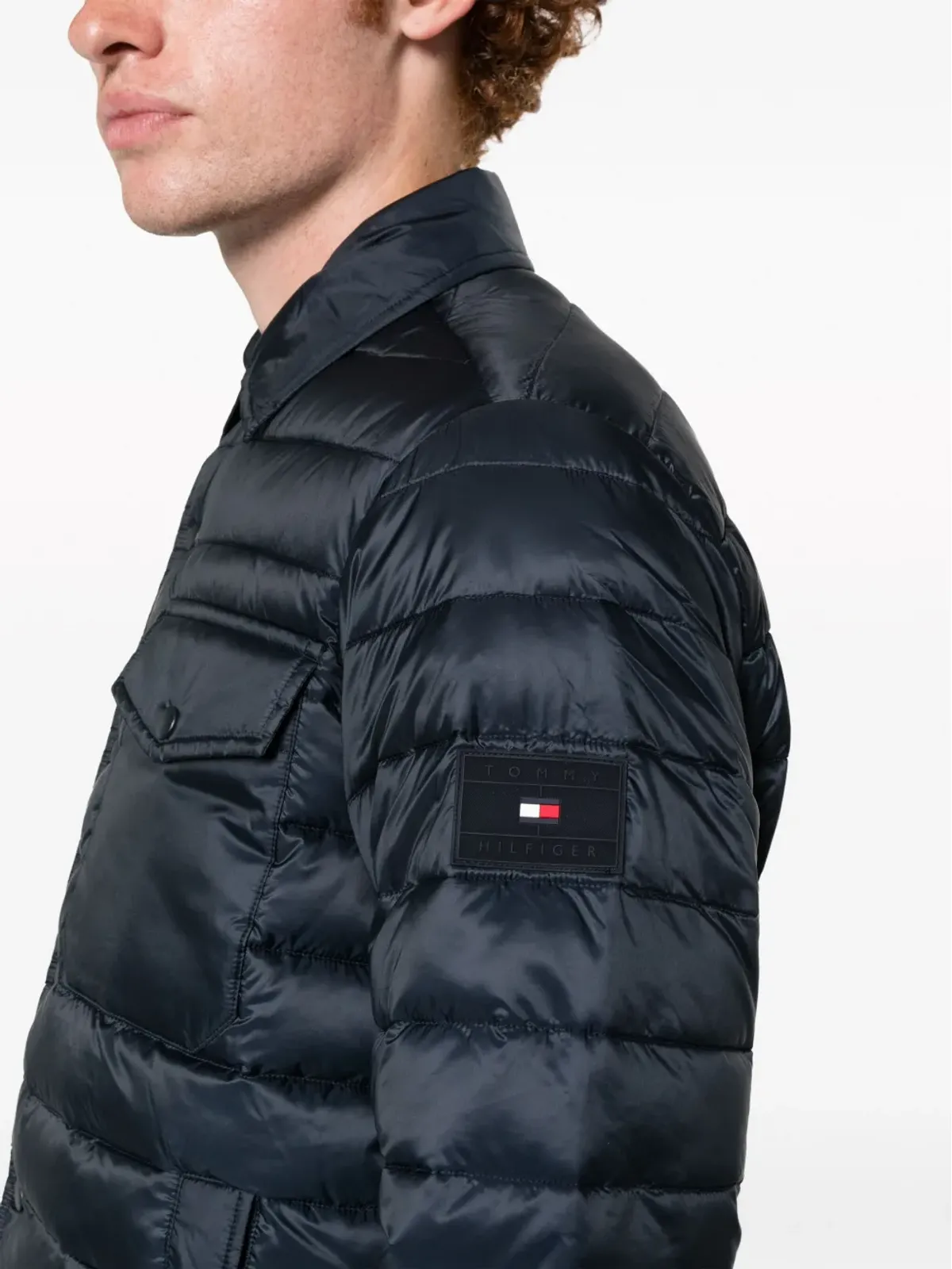 Tommy Hilfiger ロゴパッチ付きパッド入りシャツジャケット - 画像5