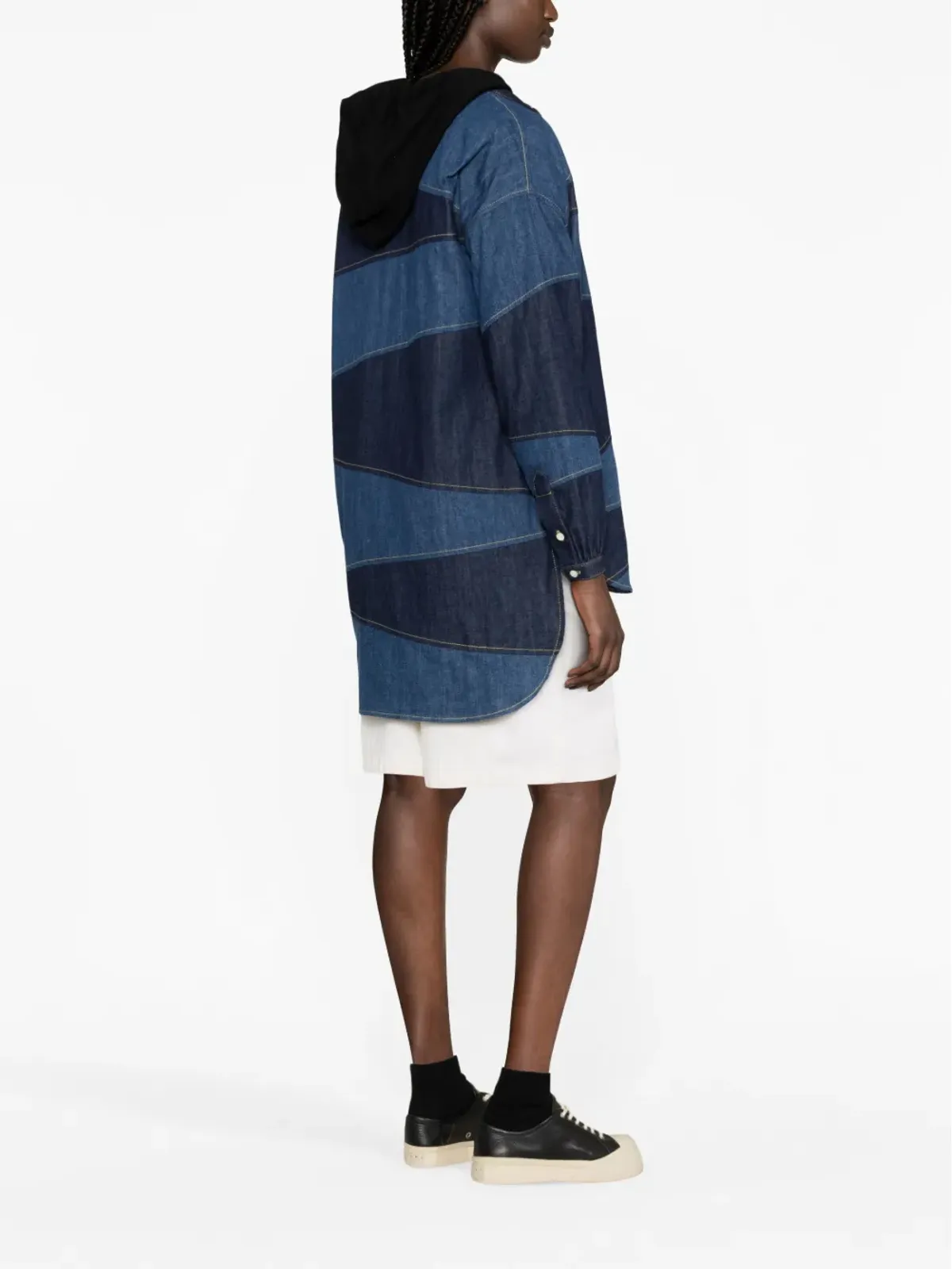 Kenzo Paris パッチワークデニムシャツ - 画像3