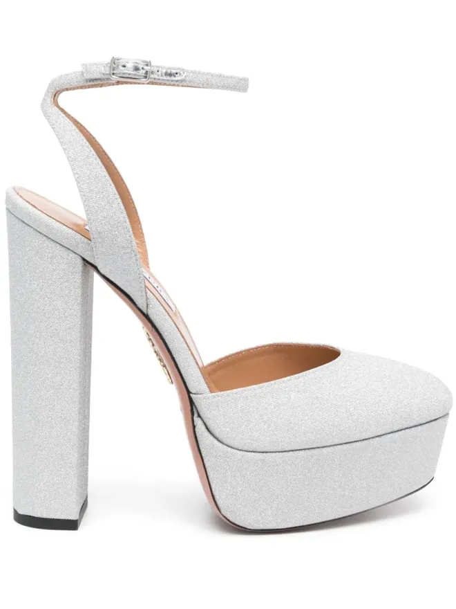 Aquazzura Aquazzura So High レザー パンプス（シルバー）の商品画像