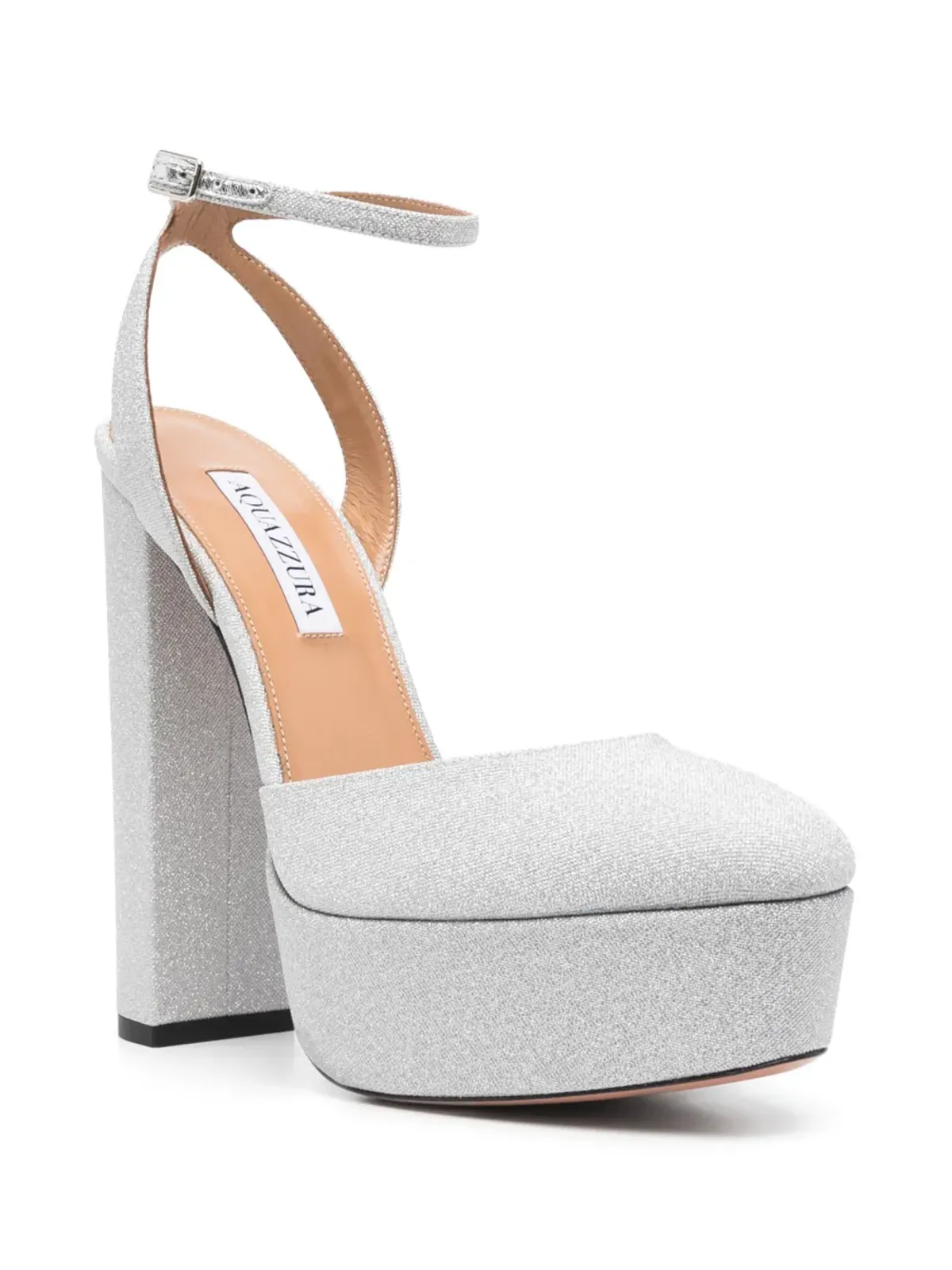 Aquazzura So High レザー パンプス（シルバー） - 画像2