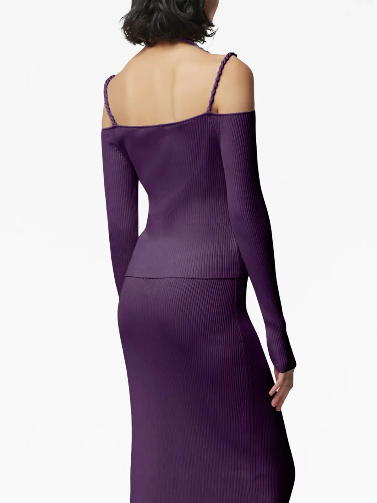 Altuzarra オディン カットアウト リブニットトップ - Purple - 画像4