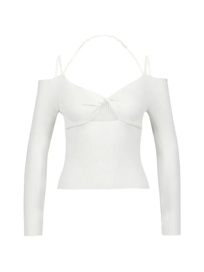 Altuzarra Altuzarra Odin cut-out ribbed-knit sweater - Whiteの商品画像