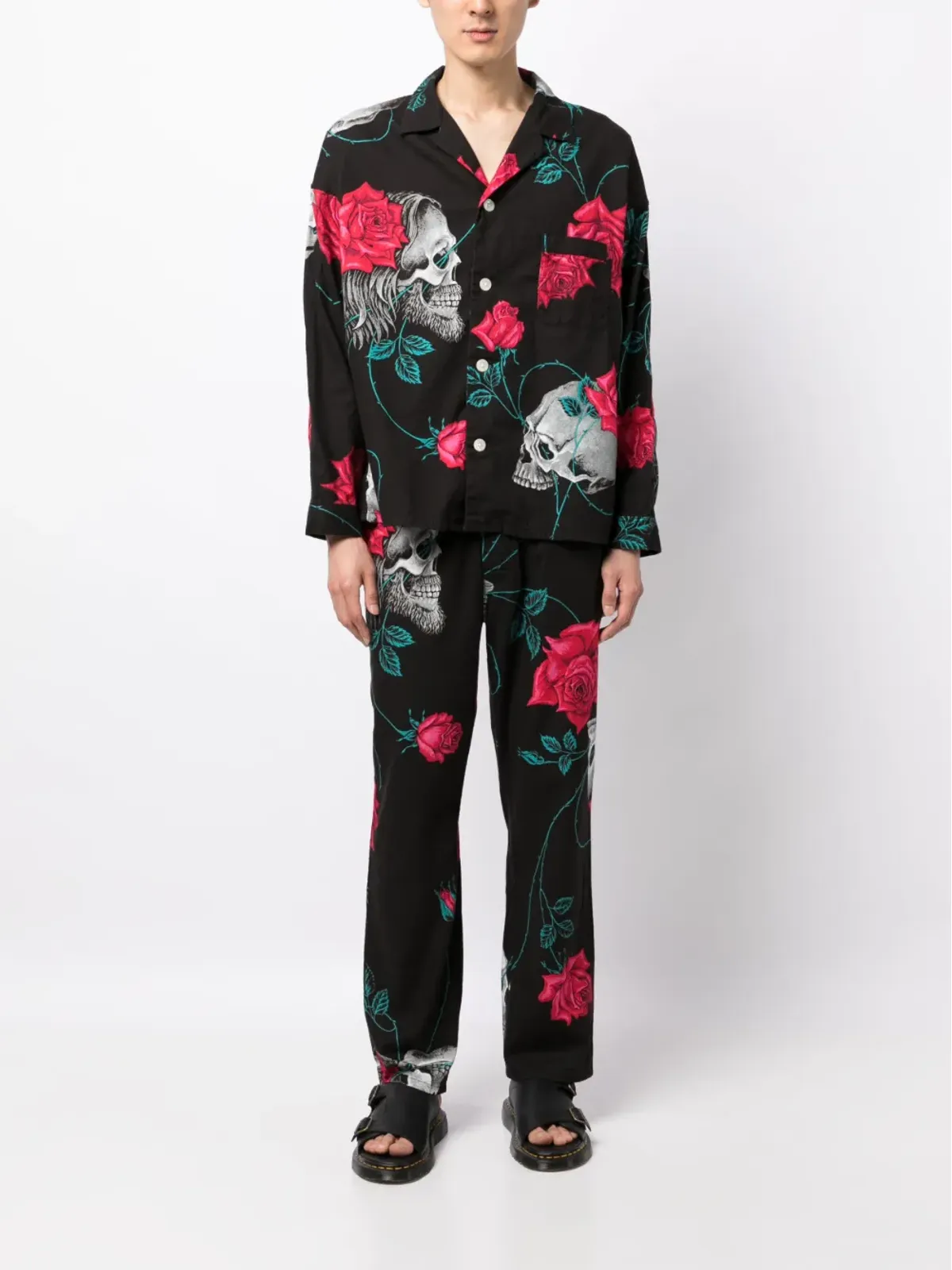 Yohji Yamamoto ワイルドサイド スカルプリント コットン シャツ - 画像2
