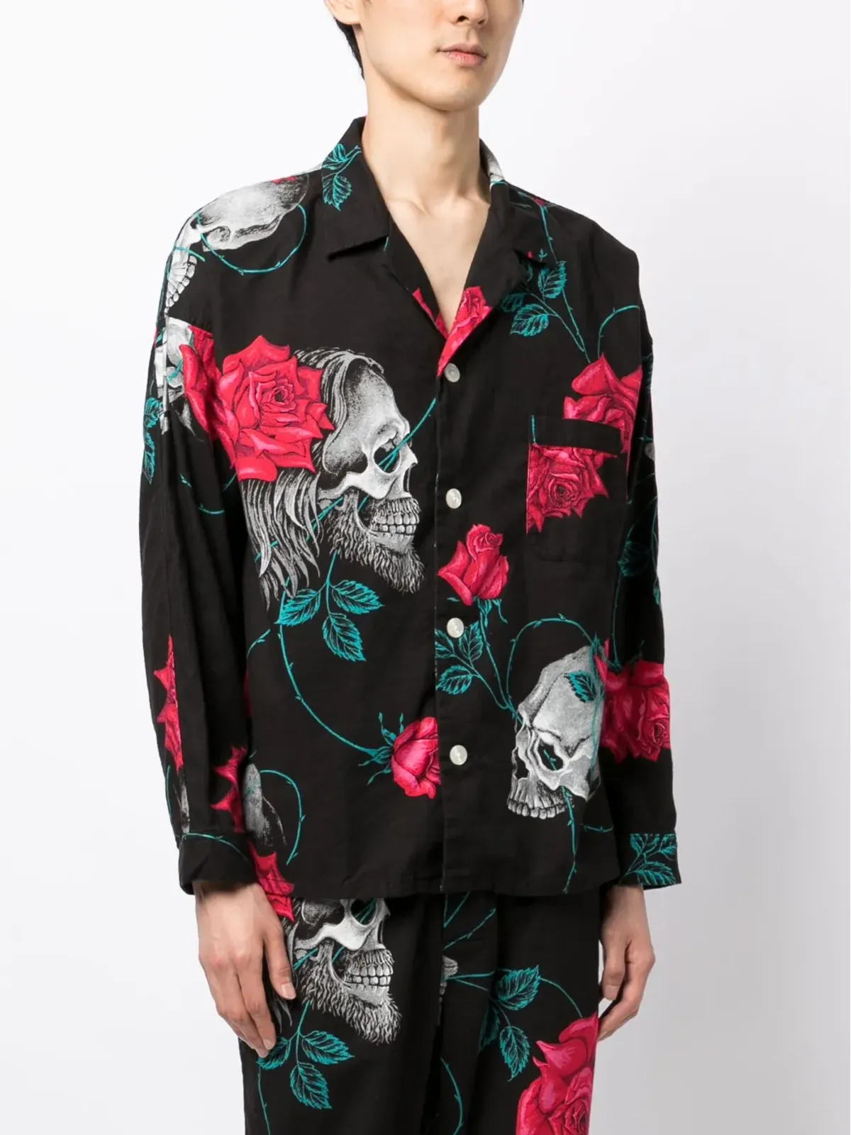 Yohji Yamamoto ワイルドサイド スカルプリント コットン シャツ - 画像3