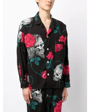 Yohji Yamamoto ワイルドサイド スカルプリント コットン シャツ - サムネイル3