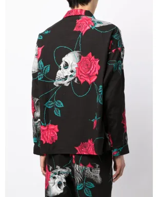 Yohji Yamamoto ワイルドサイド スカルプリント コットン シャツ - サムネイル4