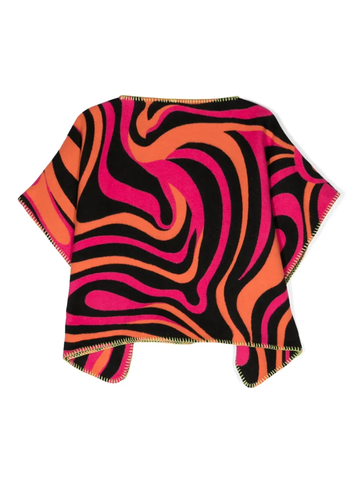 PUCCI Junior アブストラクト柄 バージンウール ポンチョ - 画像2