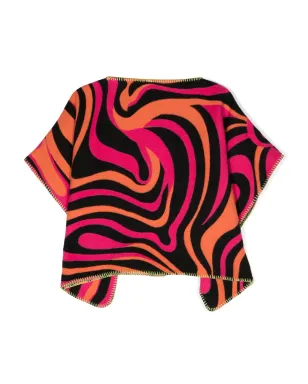 PUCCI Junior アブストラクト柄 バージンウール ポンチョ - サムネイル2