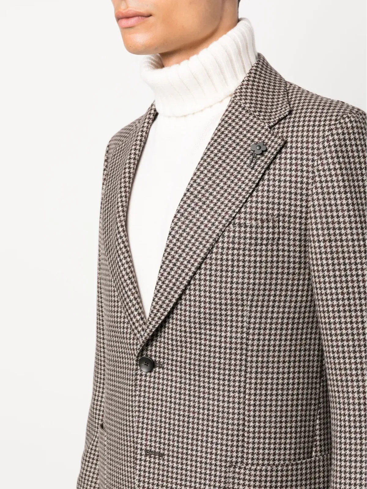 Lardini ハウンドトゥース柄ウールブレザー - 画像5