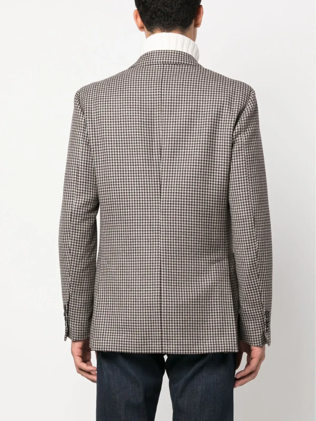 Lardini ハウンドトゥース柄ウールブレザー - 画像4