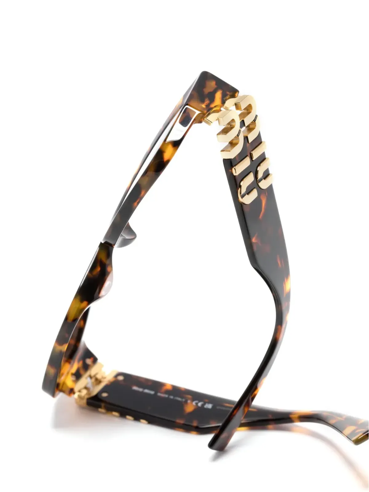 Miu Miu Eyewear べっこう調 ロゴプレート サングラス - 画像3