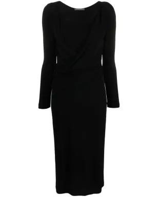 Alberta Ferretti ラウンドネック ドレープ ミディドレス - サムネイル1