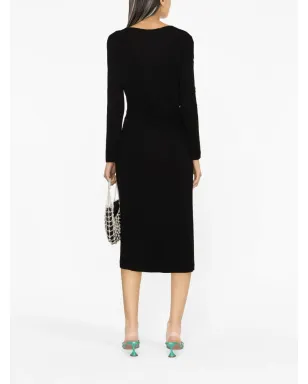 Alberta Ferretti ラウンドネック ドレープ ミディドレス - サムネイル4