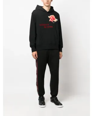 44 LABEL GROUP ロゴストライプ コットン トラックパンツ ブラック - サムネイル2