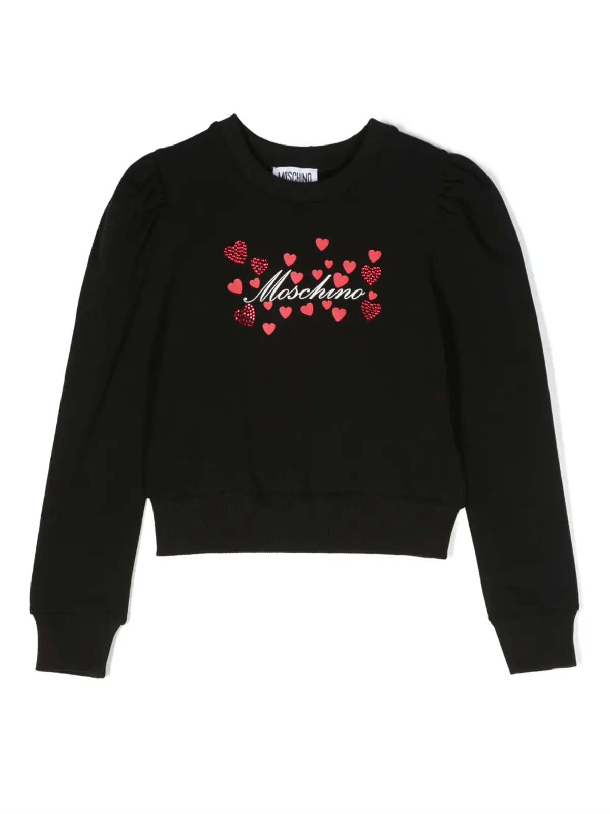 Moschino Kids ロゴプリント コットンブレンド スウェットシャツ ブラック - 画像1