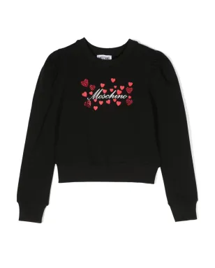 Moschino Kids ロゴプリント コットンブレンド スウェットシャツ ブラック - サムネイル1