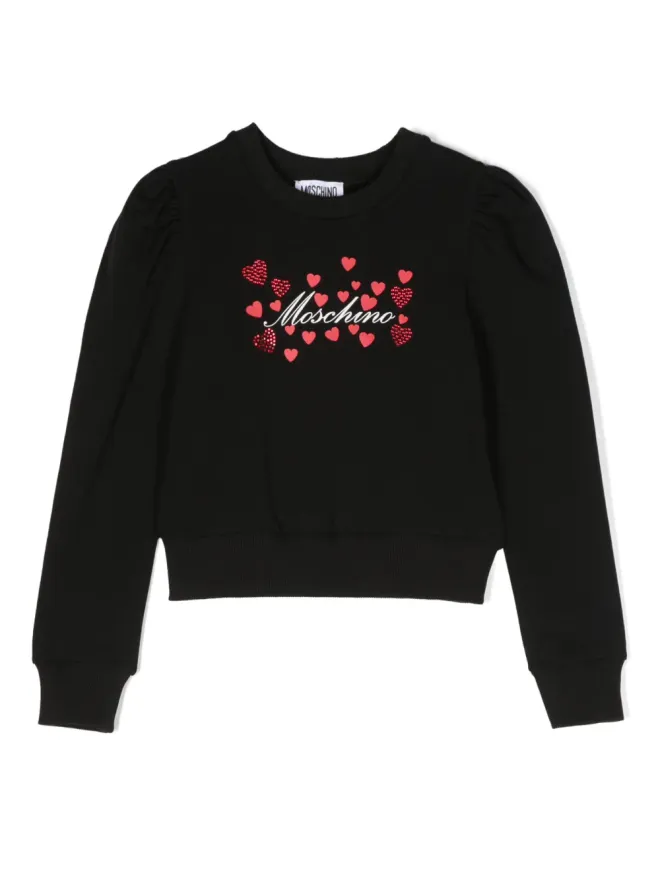 Moschino Kids Moschino Kids ロゴプリント コットンブレンド スウェットシャツ ブラックの商品画像