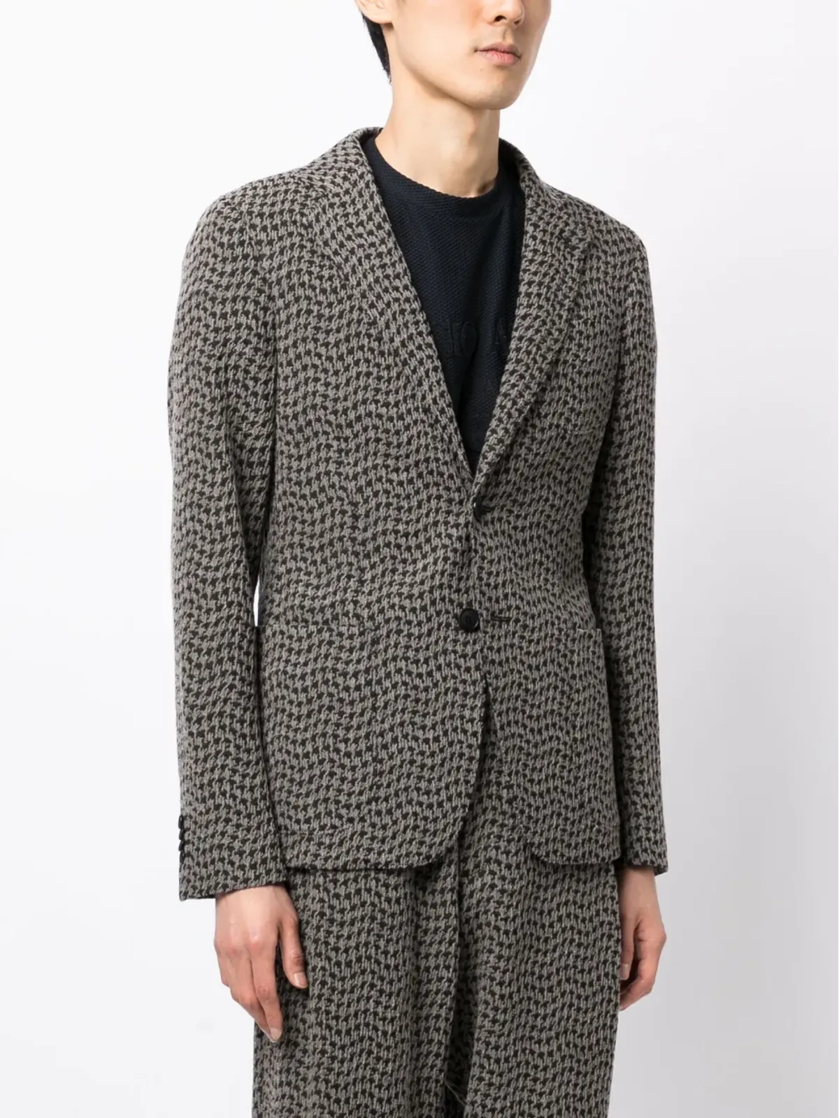 Giorgio Armani ハウンドトゥース柄 シングルブレスト ブレザー - 画像3