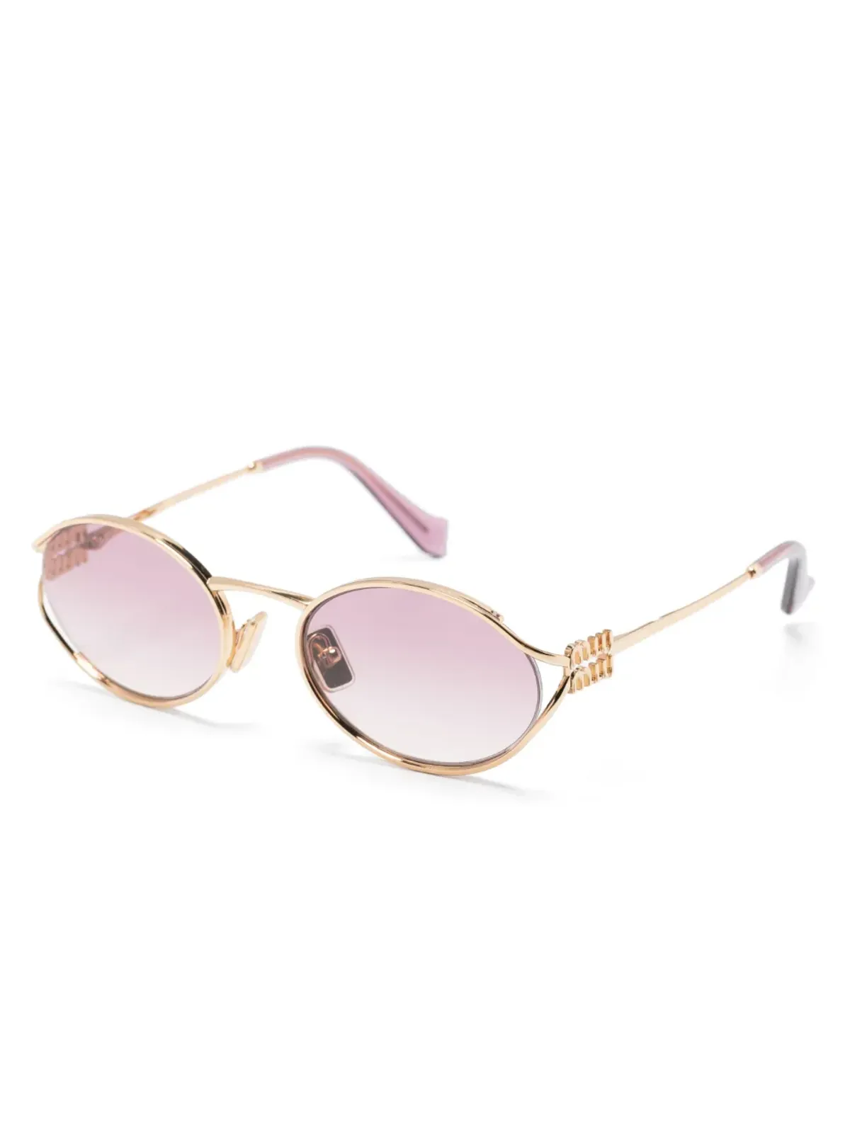 Miu Miu Eyewear ロゴプレート付きオーバルフレームサングラス - 画像2
