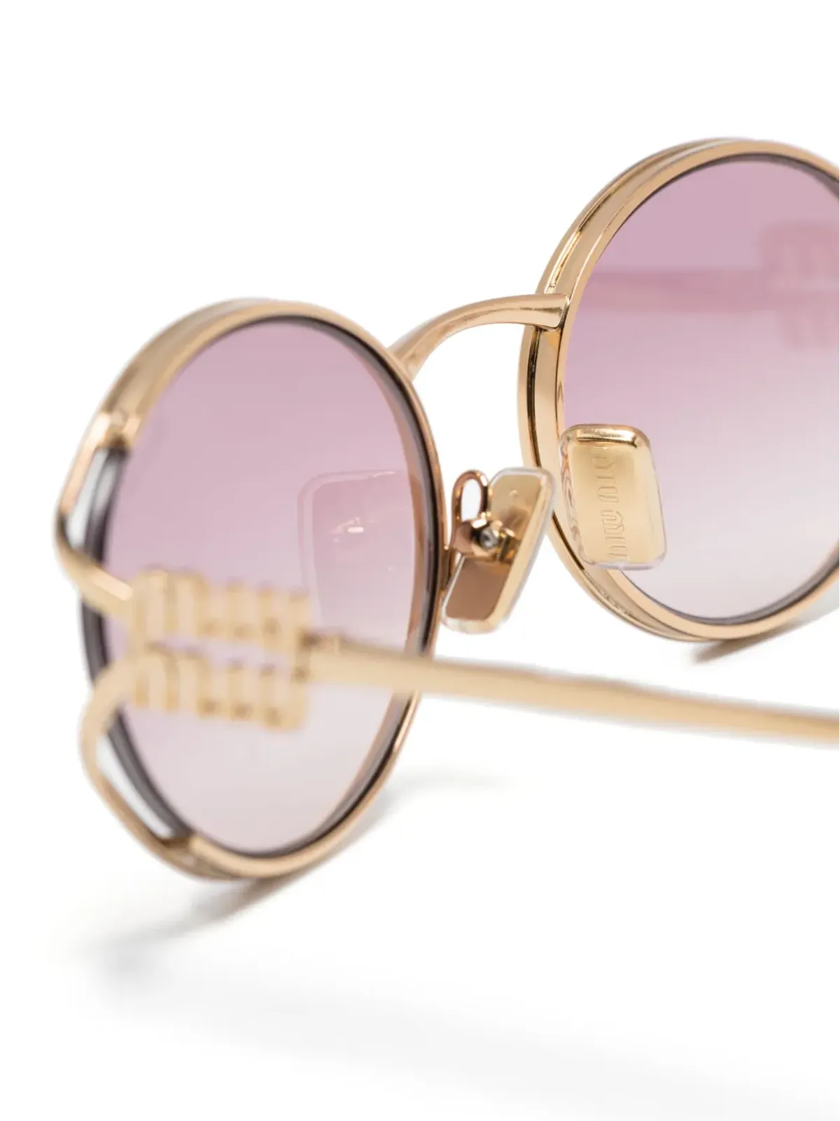 Miu Miu Eyewear ロゴプレート付きオーバルフレームサングラス - 画像3