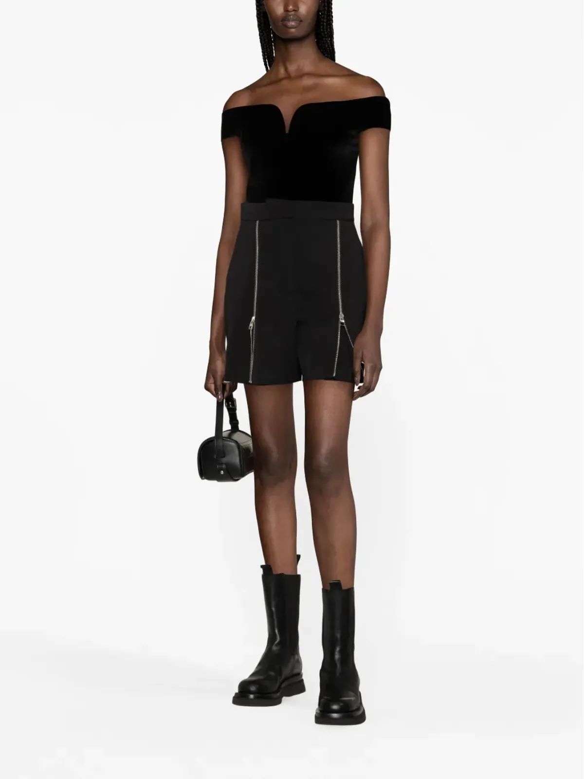 Alexander McQueen ジップ装飾ウールショーツ - ブラック - 画像2