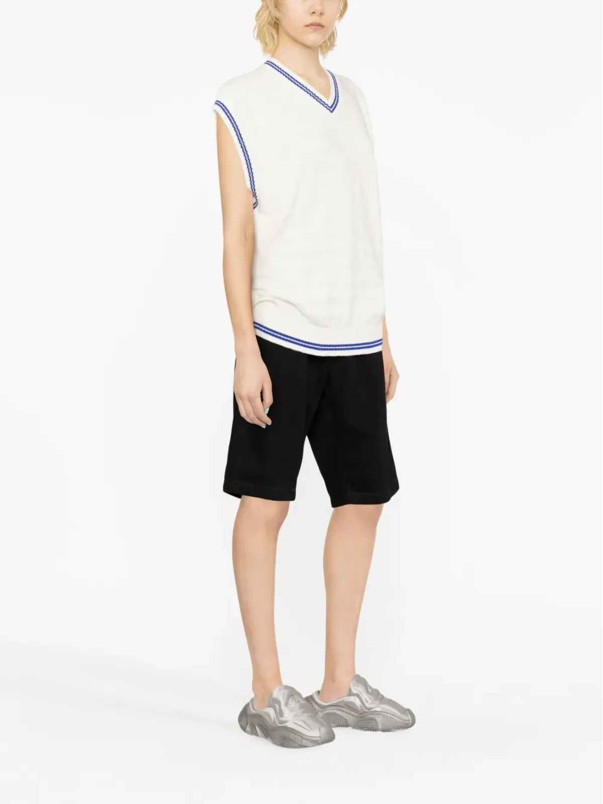 Alexander Wang ストライプディテール ノースリーブニットトップ - 画像4