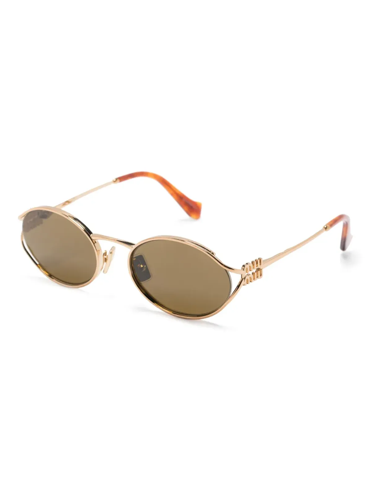 Miu Miu Eyewear ロゴ入り丸型フレームサングラス - 画像2
