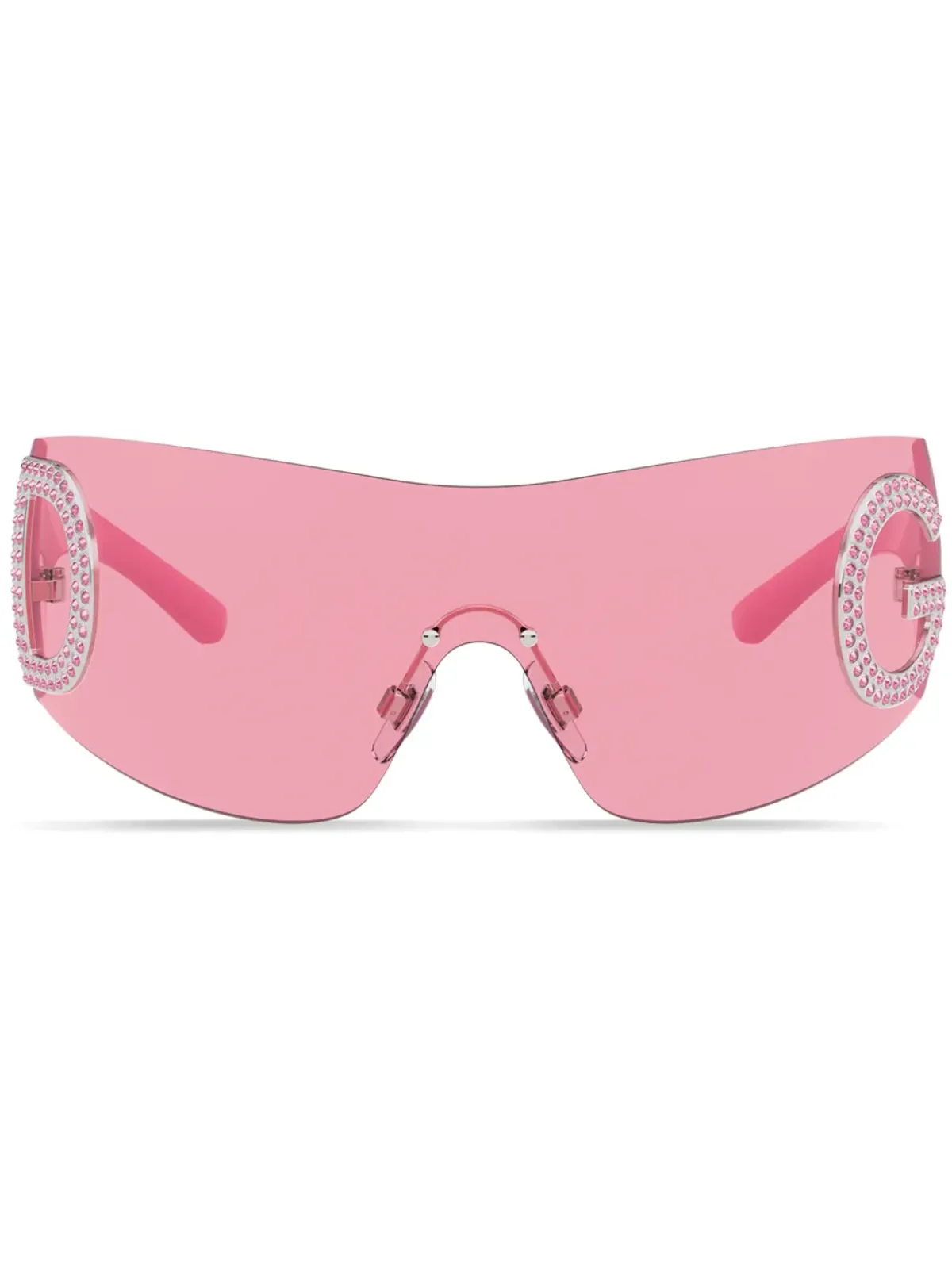 Dolce & Gabbana Eyewear Re-Edition shield logo sunglasses - Pink - 画像1
