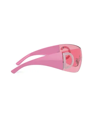 Dolce & Gabbana Eyewear Re-Edition shield logo sunglasses - Pink - サムネイル5