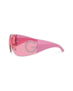 Dolce & Gabbana Eyewear Re-Edition shield logo sunglasses - Pink - サムネイル2