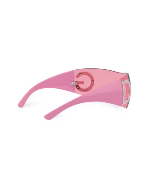 Dolce & Gabbana Eyewear Re-Edition shield logo sunglasses - Pink - サムネイル4