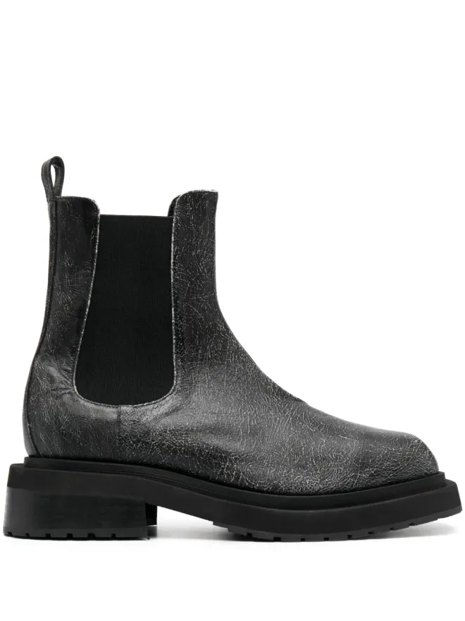 Eckhaus Latta Eckhaus Latta Mike cracked-effect レザーブーツの商品画像