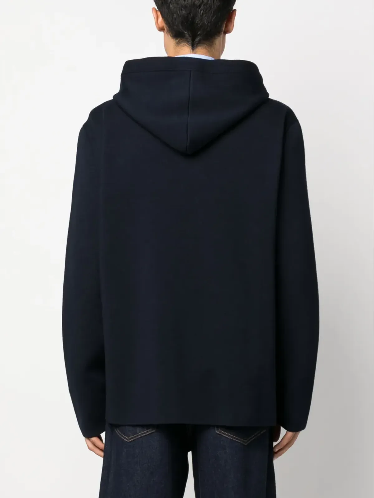 Lanvin ロゴ刺繍入りニットウール混紡フード付きパーカー - 画像4