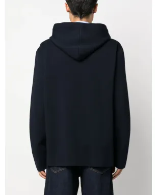 Lanvin ロゴ刺繍入りニットウール混紡フード付きパーカー - サムネイル4