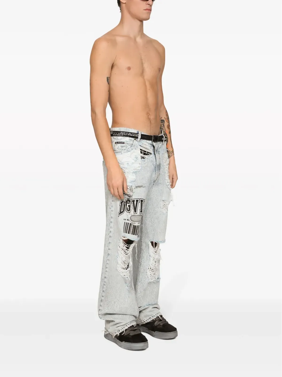 Dolce & Gabbana DGVIB3 ディストレスド・ワイドレッグジーンズ - 画像3