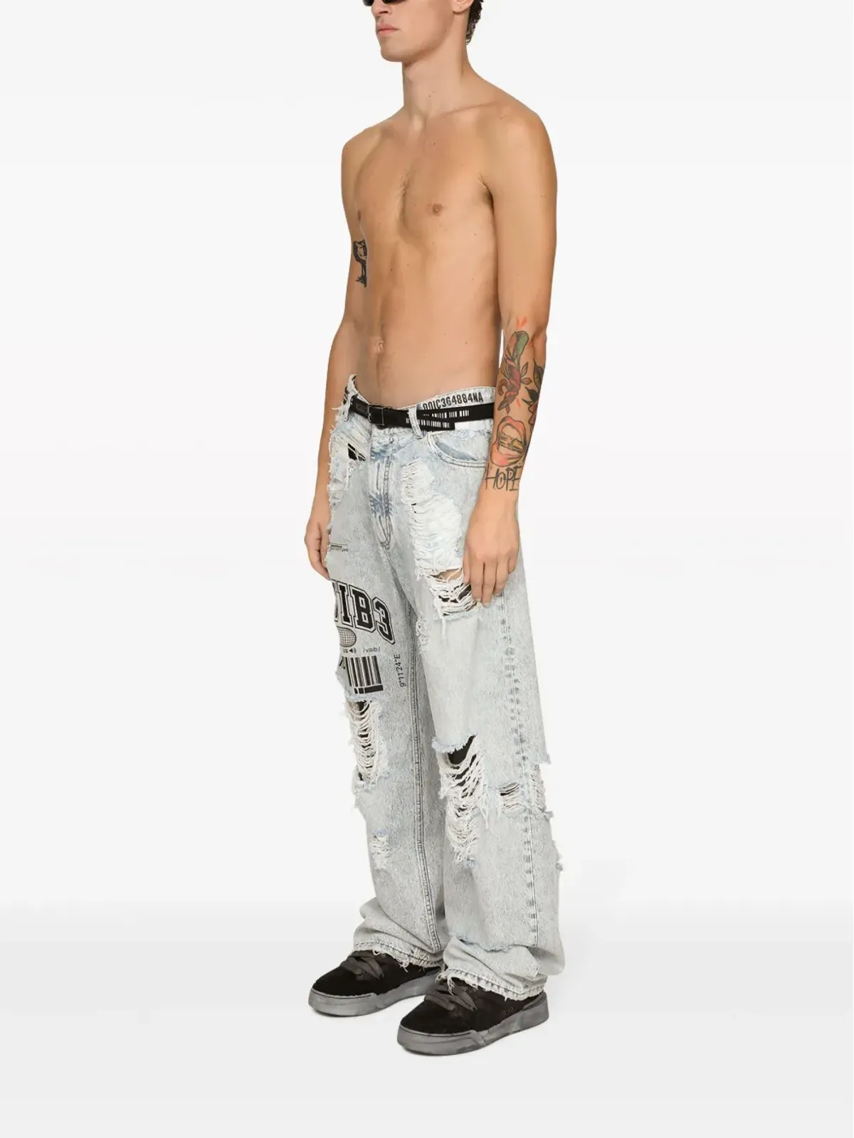 Dolce & Gabbana DGVIB3 ディストレスド・ワイドレッグジーンズ - 画像4