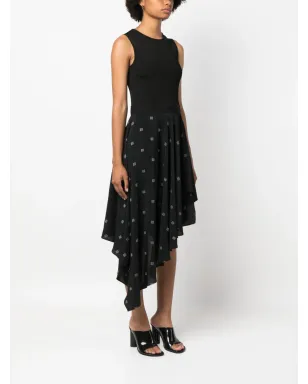 Givenchy 4Gモチーフ アシンメトリーヘム ドレス - ブラック - サムネイル3