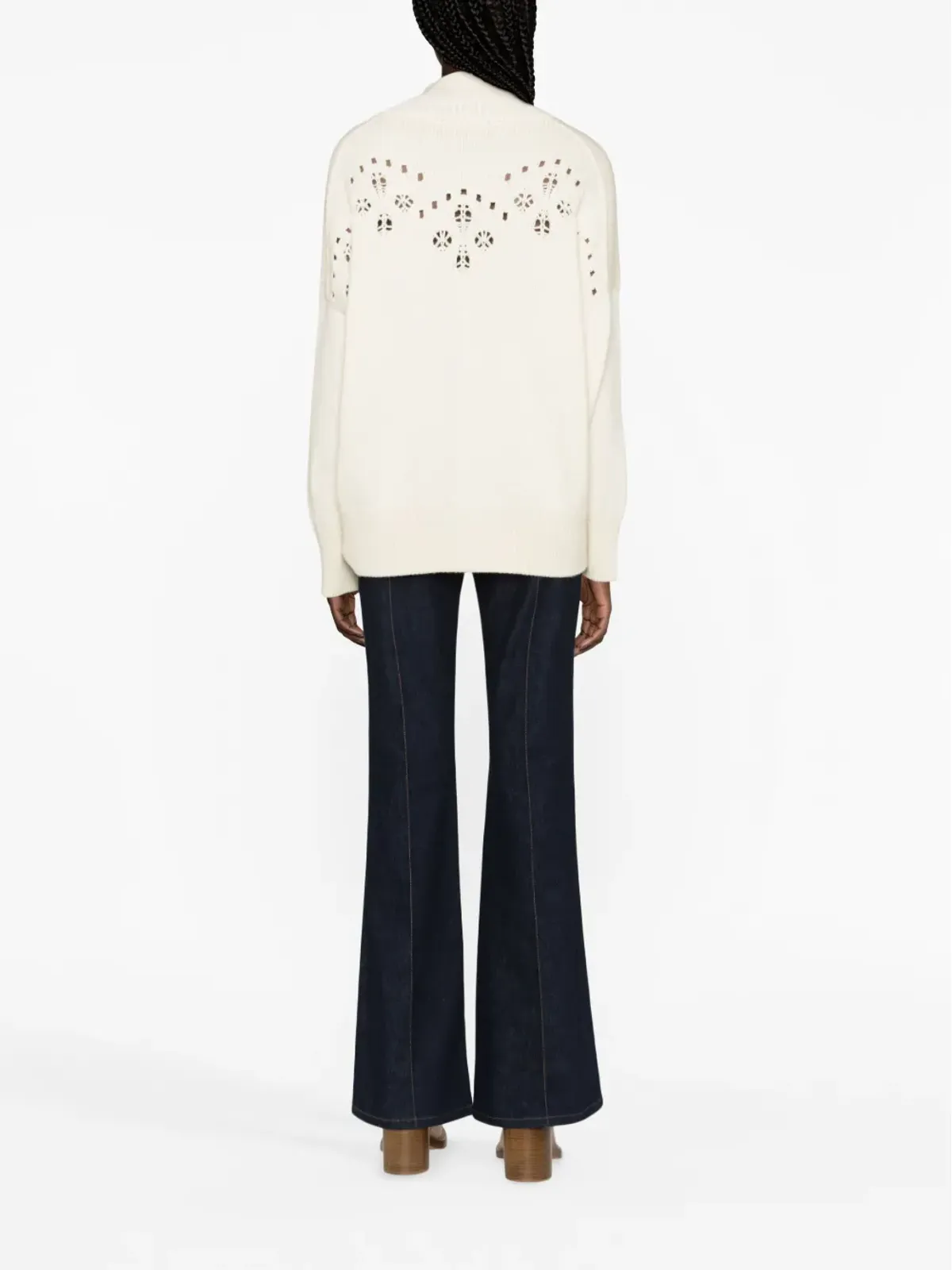 Chloé ポイントテール編みウールプルオーバー - 画像3